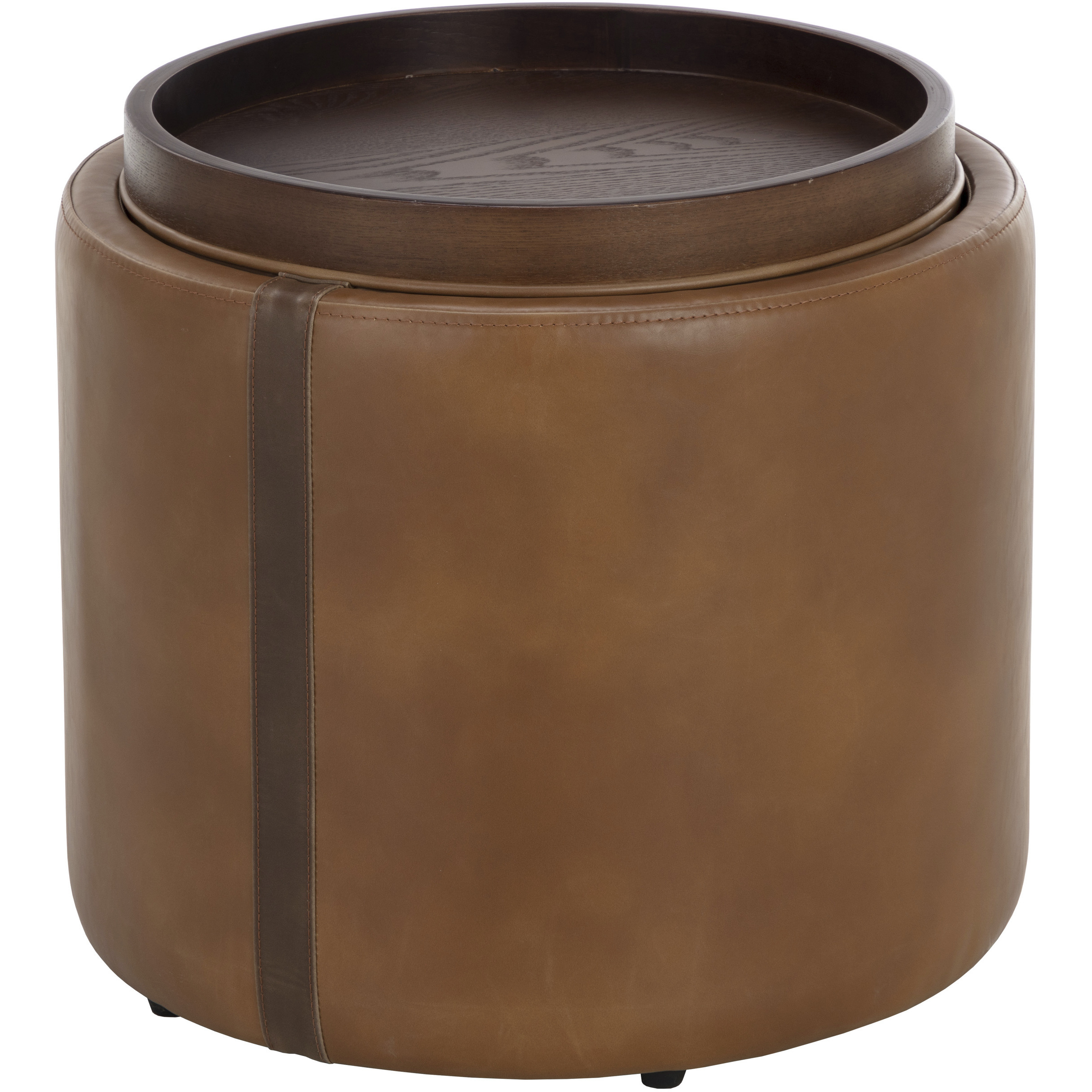 Borelli 17.75 inch Tobacco Tan / Autumn Chestnut Storage Ottoman